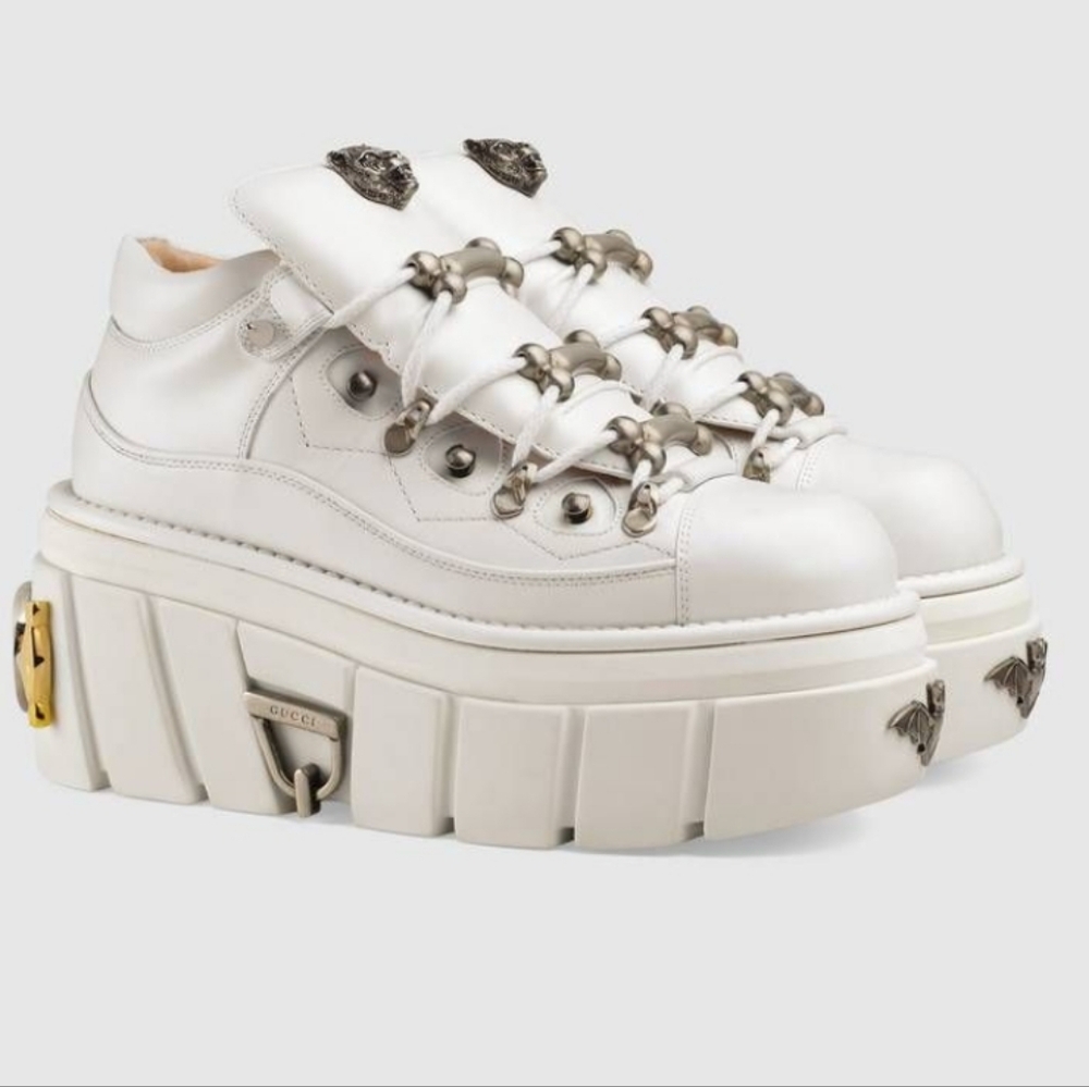 Gucci2019 Koire Studded Leather Bootie Platform Sneakers